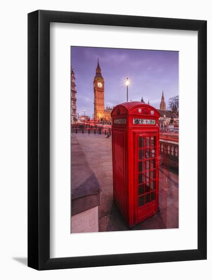 Typical English Red Telephone Box Near Big Ben, Westminster, London, England, UK-Roberto Moiola-Framed Photographic Print