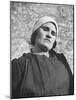 Typical Farm Woman Wearing Black Smock and Black Apron-null-Mounted Photographic Print