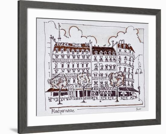 Typical Haussmann architecture along Boulevard Montparnasse, Paris, France-Richard Lawrence-Framed Photographic Print