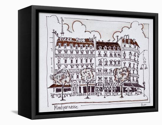 Typical Haussmann architecture along Boulevard Montparnasse, Paris, France-Richard Lawrence-Framed Premier Image Canvas