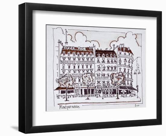 Typical Haussmann architecture along Boulevard Montparnasse, Paris, France-Richard Lawrence-Framed Photographic Print