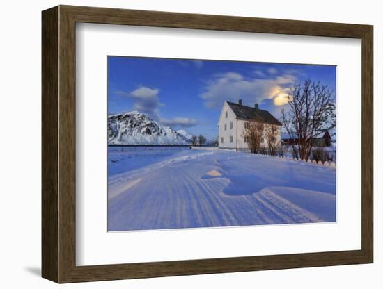 Typical House Surrounded by Snow on a Cold Winter Day at Dusk-Roberto Moiola-Framed Photographic Print