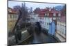 Typical houses on water canal frame the old mill of Certovka, Lesser Quarter, Prague, Czech Republi-Roberto Moiola-Mounted Photographic Print