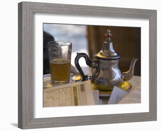 Typical Mint Tea, Cafe Des Negociants, Gueliz (New Town), Marrakech, Morocco, North Africa, Africa-Ethel Davies-Framed Photographic Print