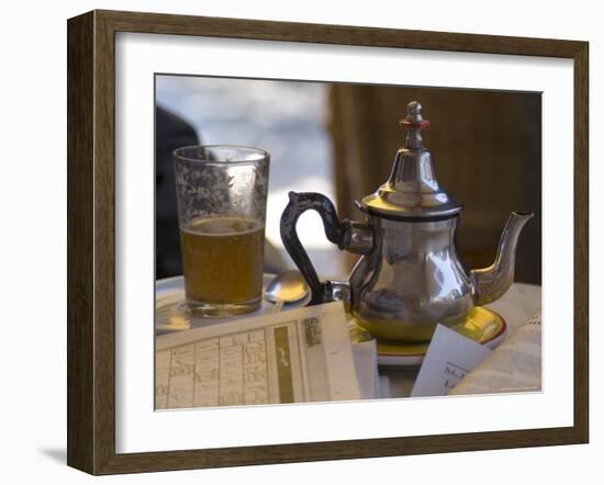 Typical Mint Tea, Cafe Des Negociants, Gueliz (New Town), Marrakech, Morocco, North Africa, Africa-Ethel Davies-Framed Photographic Print