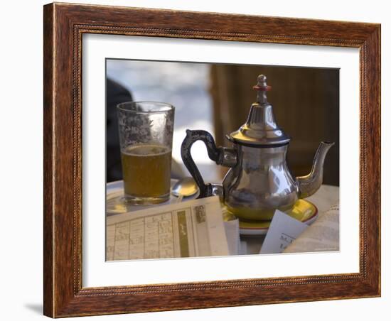Typical Mint Tea, Cafe Des Negociants, Gueliz (New Town), Marrakech, Morocco, North Africa, Africa-Ethel Davies-Framed Photographic Print