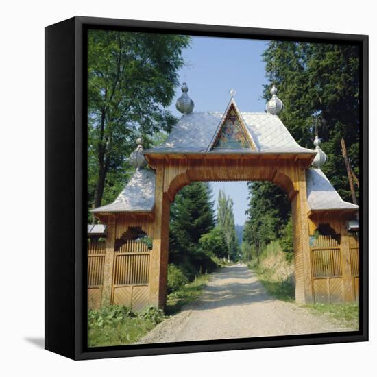 Typical Moldavian Gateway, Horaita Monastery, Moldavia, Romania-Christopher Rennie-Framed Premier Image Canvas