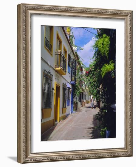 Typical Old Town Street, Marbella, Costa Del Sol, Andalucia, Spain-Fraser Hall-Framed Photographic Print