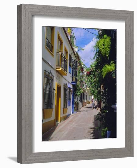 Typical Old Town Street, Marbella, Costa Del Sol, Andalucia, Spain-Fraser Hall-Framed Photographic Print