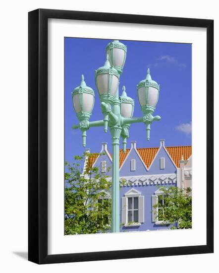 Typical Pastel Shades on Mock Dutch Architecture, Aruba, Dutch Antilles, Caribbean, West Indies-Ken Gillham-Framed Photographic Print