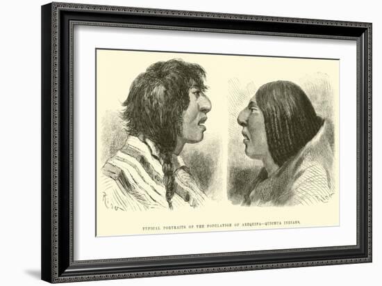 Typical Portraits of the Population of Arequipa, Quichua Indians-Édouard Riou-Framed Giclee Print