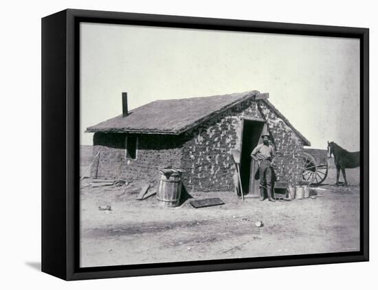 Typical Prairie Sodhouse, Wichita County, Kansas, c.1880-null-Framed Premier Image Canvas