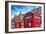 Typical Red Telephone Boxes on Brompton Road with Harrods Building on the Background-Felipe Rodriguez-Framed Photographic Print