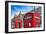 Typical Red Telephone Boxes on Brompton Road with Harrods Building on the Background-Felipe Rodriguez-Framed Photographic Print