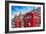 Typical Red Telephone Boxes on Brompton Road with Harrods Building on the Background-Felipe Rodriguez-Framed Photographic Print