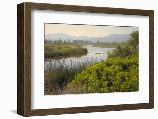 Typical Sardinian Landscape, Water Pond and Mountains in the Background, Costa Degli Oleandri-Guy Thouvenin-Framed Photographic Print