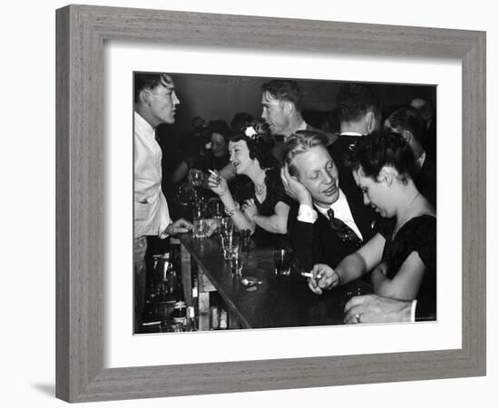 Typical Small Town Bar Scene During a Benevolent and Protective Order of Elks Party-George Strock-Framed Photographic Print