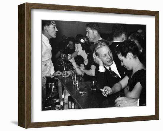 Typical Small Town Bar Scene During a Benevolent and Protective Order of Elks Party-George Strock-Framed Photographic Print