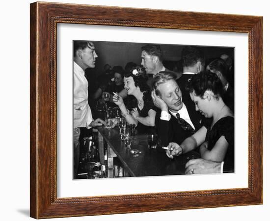 Typical Small Town Bar Scene During a Benevolent and Protective Order of Elks Party-George Strock-Framed Photographic Print