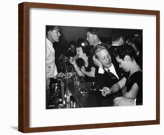 Typical Small Town Bar Scene During a Benevolent and Protective Order of Elks Party-George Strock-Framed Photographic Print