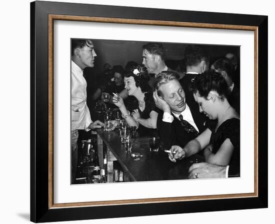 Typical Small Town Bar Scene During a Benevolent and Protective Order of Elks Party-George Strock-Framed Photographic Print