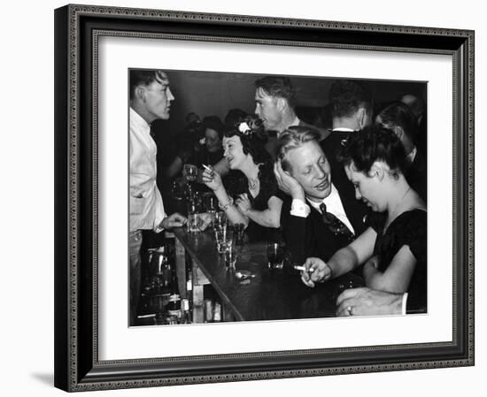 Typical Small Town Bar Scene During a Benevolent and Protective Order of Elks Party-George Strock-Framed Photographic Print