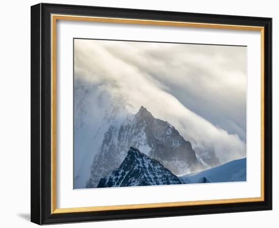 Typical storm clouds over the mountains of the Allardyce Range.-Martin Zwick-Framed Photographic Print