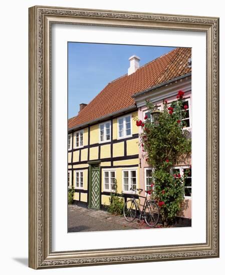 Typical Street of Pastel Houses, Aeroskobing, Aero, Denmark, Scandinavia, Europe-Ken Gillham-Framed Photographic Print