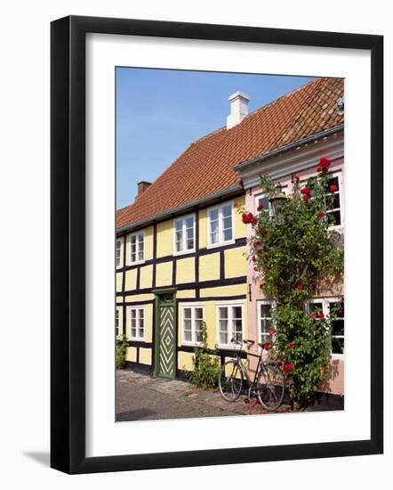 Typical Street of Pastel Houses, Aeroskobing, Aero, Denmark, Scandinavia, Europe-Ken Gillham-Framed Photographic Print