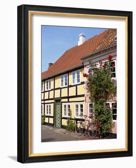 Typical Street of Pastel Houses, Aeroskobing, Aero, Denmark, Scandinavia, Europe-Ken Gillham-Framed Photographic Print