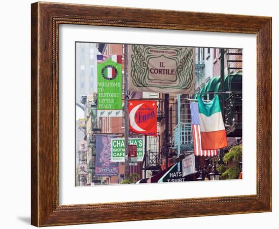 Typical Street Scene in Little Italy, Manhattan, New York, USA-Gavin Hellier-Framed Photographic Print