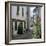 Typical Street Scene with Hollyhocks, St. Martin, Ile de Re, Poitou-Charentes, France, Europe-Stuart Black-Framed Photographic Print