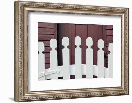 Typical white picket fence, Shaker Village of Pleasant Hill, Harrodsburg, Kentucky-Adam Jones-Framed Photographic Print