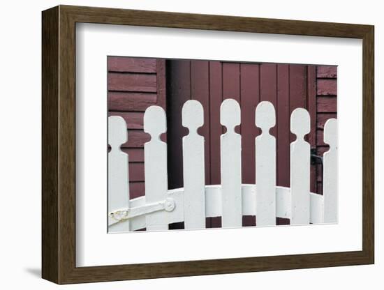 Typical white picket fence, Shaker Village of Pleasant Hill, Harrodsburg, Kentucky-Adam Jones-Framed Photographic Print