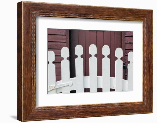 Typical white picket fence, Shaker Village of Pleasant Hill, Harrodsburg, Kentucky-Adam Jones-Framed Photographic Print