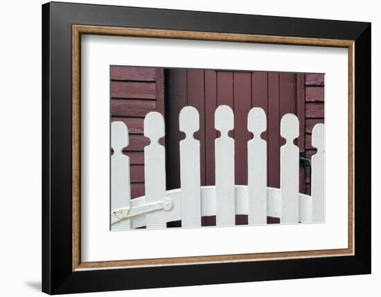 Typical white picket fence, Shaker Village of Pleasant Hill, Harrodsburg, Kentucky-Adam Jones-Framed Photographic Print