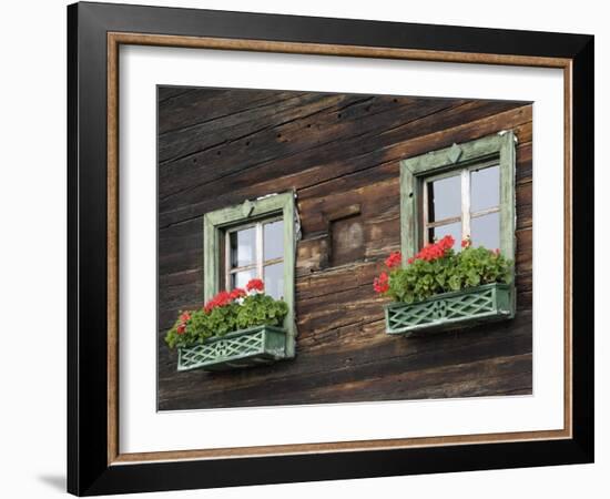 Typical Window Box, Otztal Valley, Tyrol, Austria, Europe-Gary Cook-Framed Photographic Print