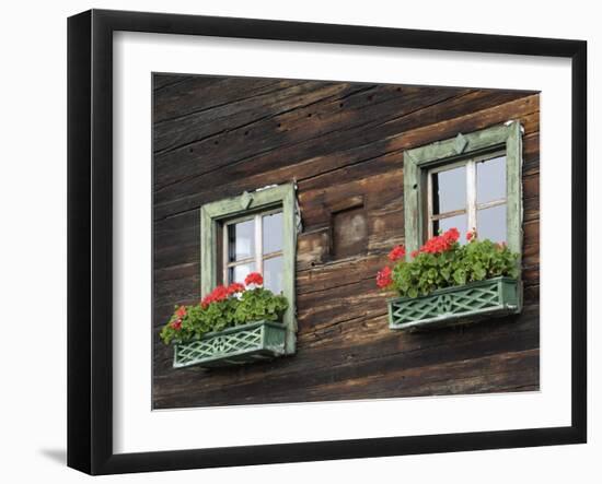 Typical Window Box, Otztal Valley, Tyrol, Austria, Europe-Gary Cook-Framed Photographic Print