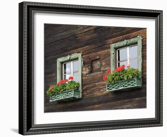 Typical Window Box, Otztal Valley, Tyrol, Austria, Europe-Gary Cook-Framed Photographic Print