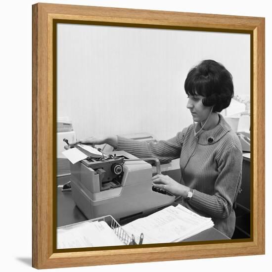 Typist, 1967-Michael Walters-Framed Premier Image Canvas