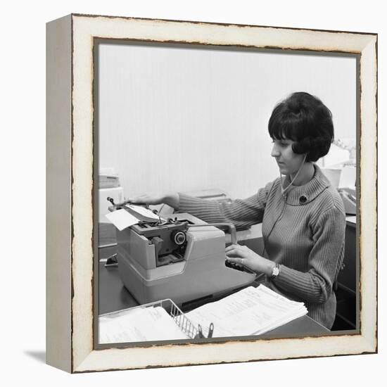 Typist, 1967-Michael Walters-Framed Premier Image Canvas