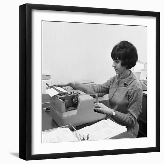 Typist, 1967-Michael Walters-Framed Photographic Print