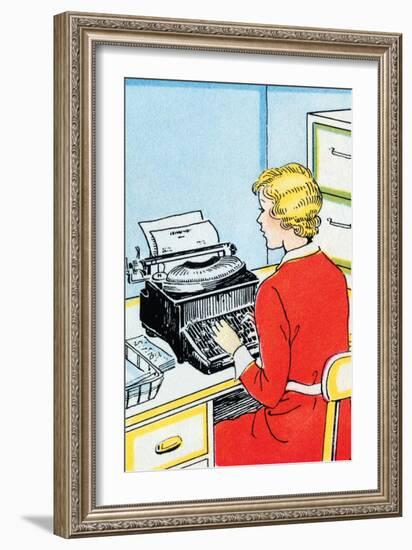 Typist-Julia Letheld Hahn-Framed Art Print