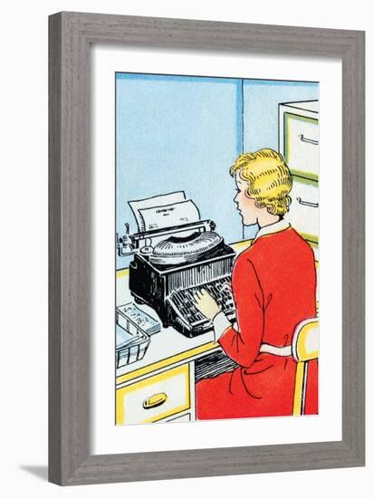 Typist-Julia Letheld Hahn-Framed Art Print