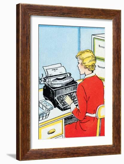 Typist-Julia Letheld Hahn-Framed Art Print