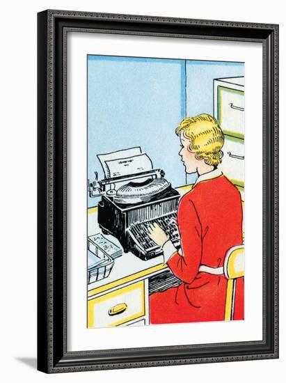 Typist-Julia Letheld Hahn-Framed Art Print