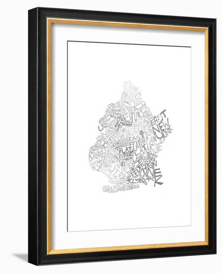 Typographic Brooklyn Winter-CAPow-Framed Premium Giclee Print