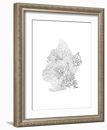 Typographic Brooklyn Winter-CAPow-Framed Art Print