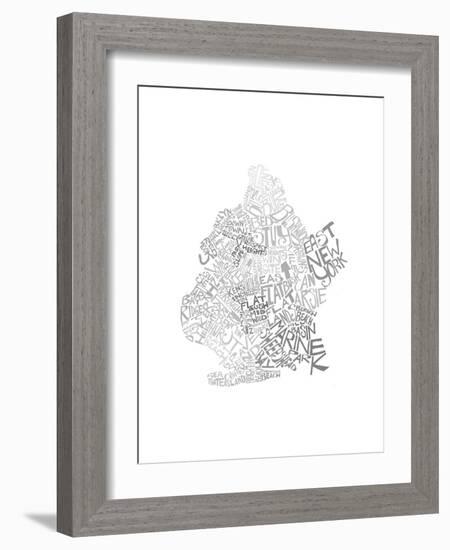 Typographic Brooklyn Winter-CAPow-Framed Art Print