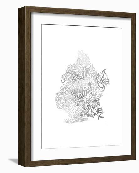 Typographic Brooklyn Winter-CAPow-Framed Art Print